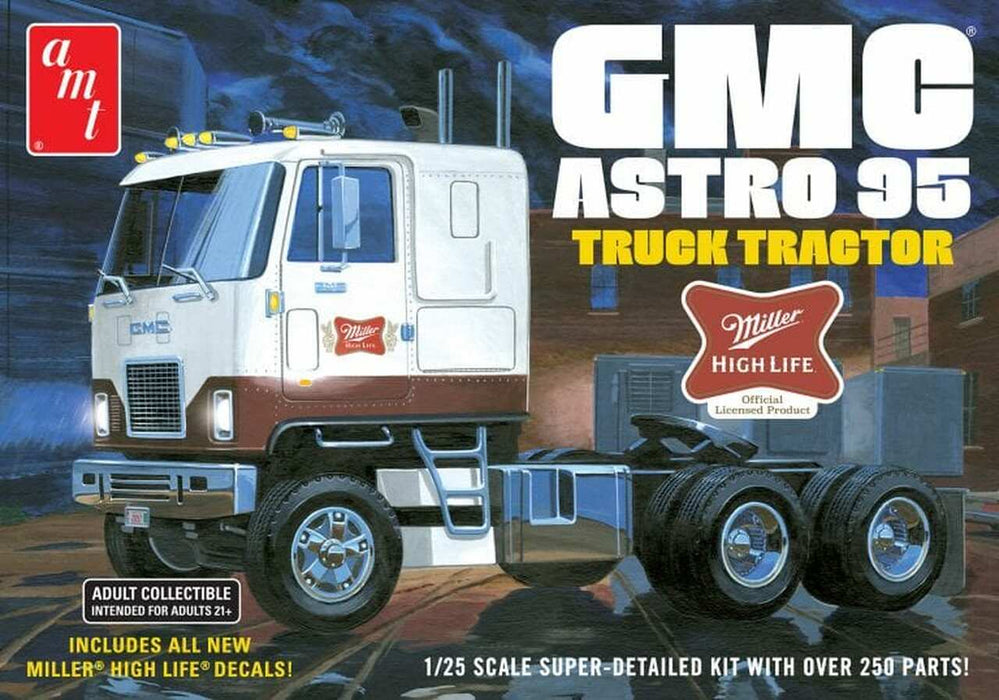 amt 1230 1/25 GMC Astro 95 Semi Tractor Cab - Miller Beer