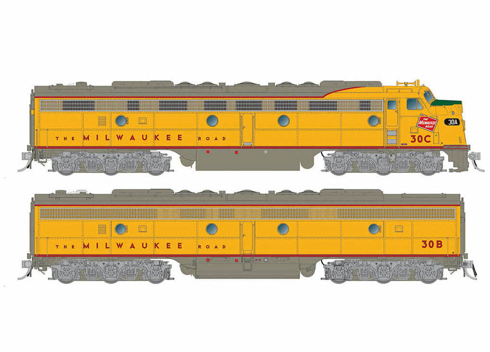 Rapido 028556 HO Scale EMD E8A+ E8B Milwaukee Road MILW 30C/B with DCC and Sound