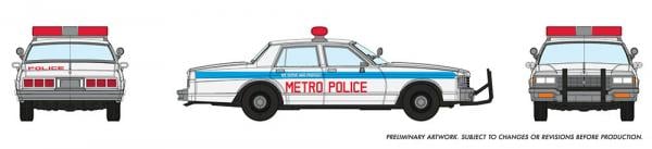 Rapido 800008 HO Scale 1980's Chevrolet Impala Sedan: Metro Police