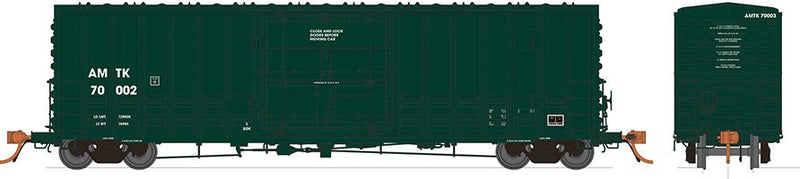 Rapido Trains 537006A N Scale B-100-40 Boxcar "Green" Amtrak Single # Varies