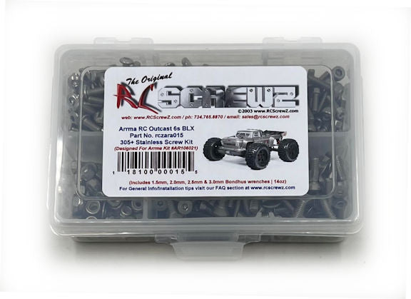 RC Screwz ARA015 Stainless Steel Screw Set for Outcast 6S BLX