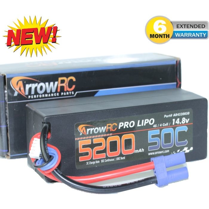 ArrowRC (Powerhobby) 4S 14.8V 5200mAh 50C Hardcase Lipo Battery Pack with EC5 Plug