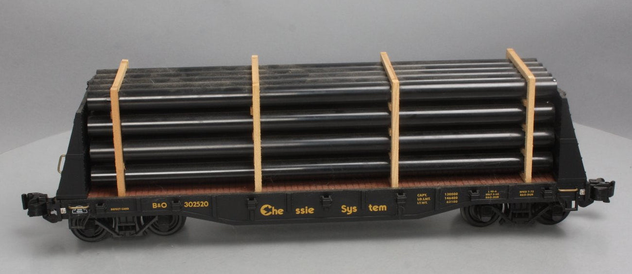 Aristo Craft 46409 G Gauge Bulkhead Flatcar Chessie System B&O 302520 - USED
