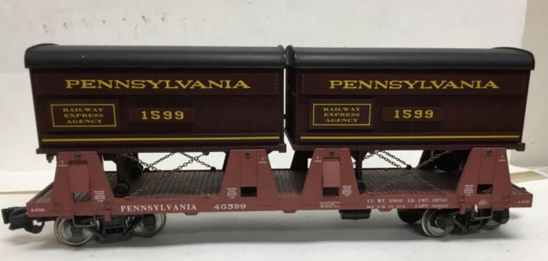 Aristo Craft / REA 46599 G Gauge Flatcar with Trailers Pennsylvania PRR - NOS