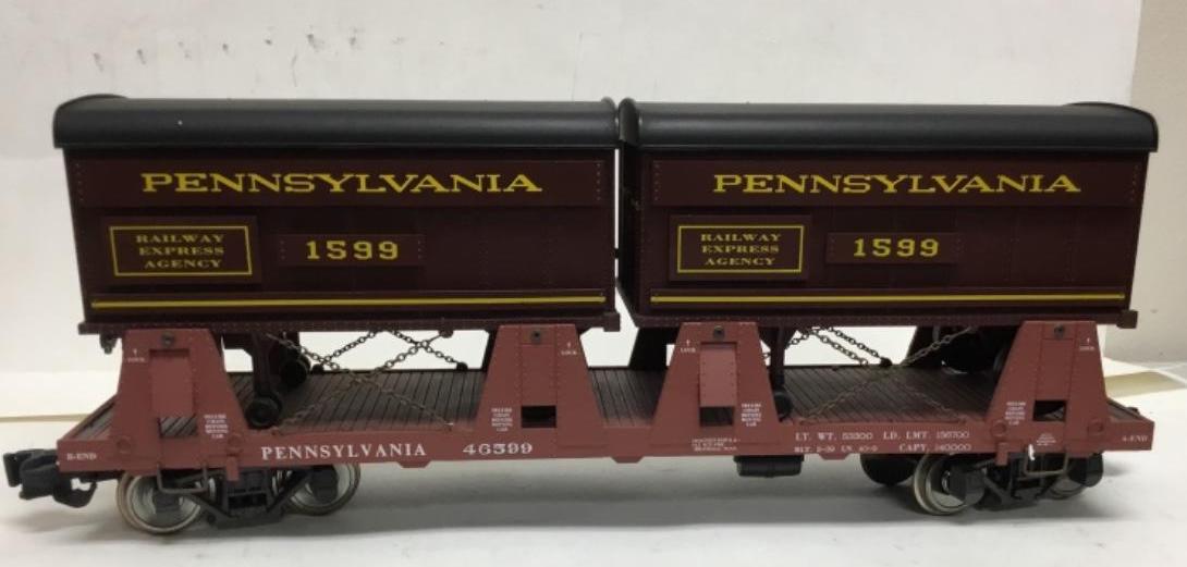 Aristo Craft / REA 46599 G Gauge Flatcar with Trailers Pennsylvania PRR - NOS