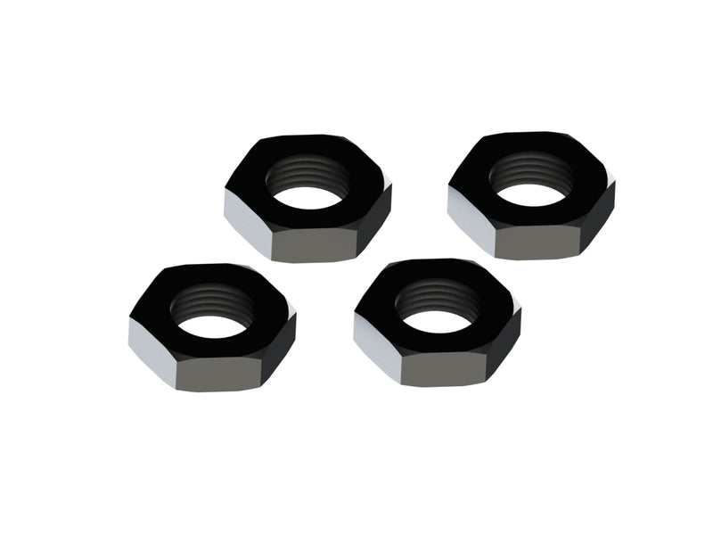 ARRMA AR310449 Black Aluminum 17mm Wheel Nut 4 Pack for Most 6S Vehicles