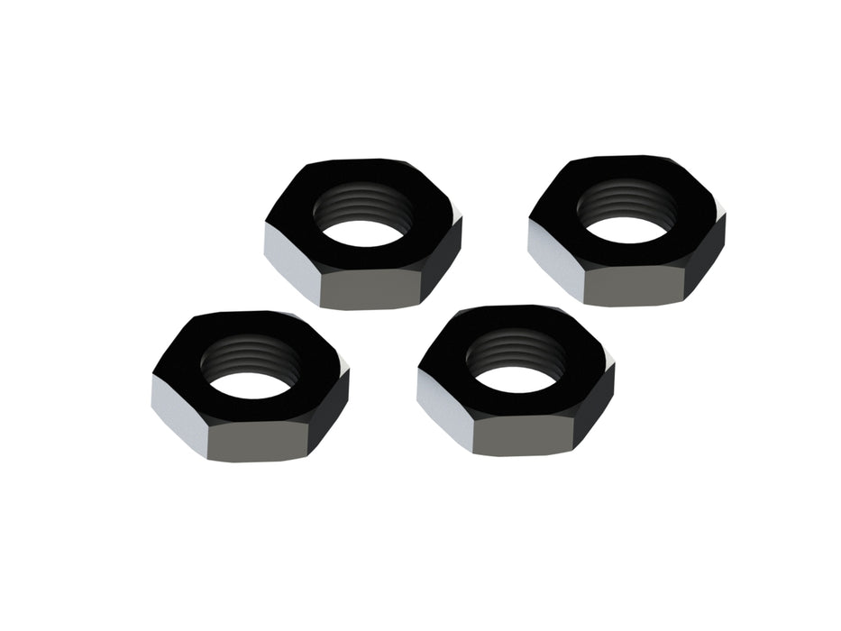 ARRMA AR310449 Black Aluminum 17mm Wheel Nut 4 Pack for Most 6S Vehicles