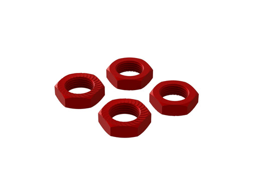ARRMA ARA310906 17mm Red Aluminum Wheel Nuts 4 Pack