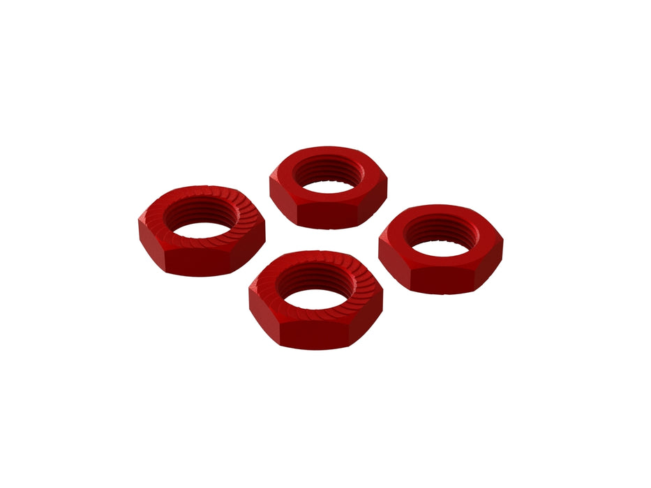 ARRMA ARA310906 17mm Red Aluminum Wheel Nuts 4 Pack