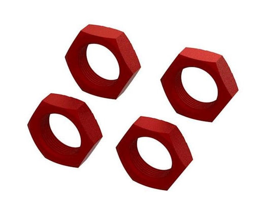 ARRMA ARA310929 24mm Red Aluminum Wheel Nuts 4 Pack