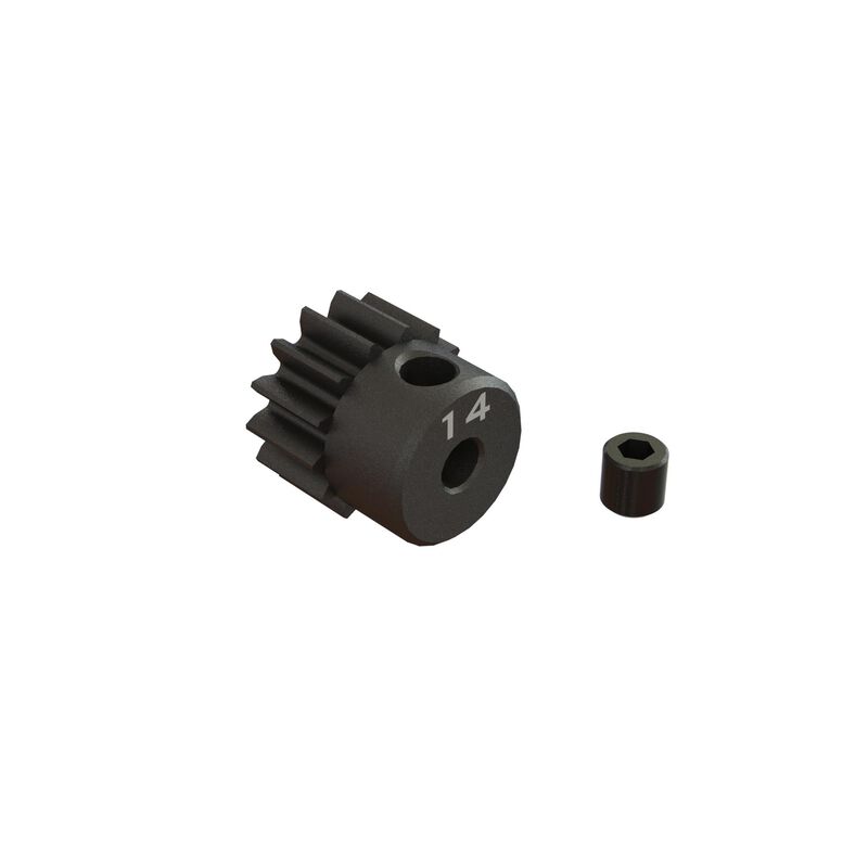 ARRMA ARA311076 14T 0.8Mod 1/8th Bore CNC Steel Pinion Gear