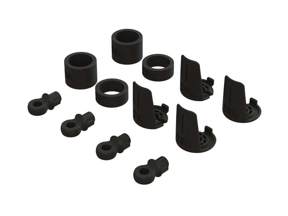 ARRMA ARA330666 Shock Spring Perch and Rod End Set for 3S/Mega Vehicles 2 Pack