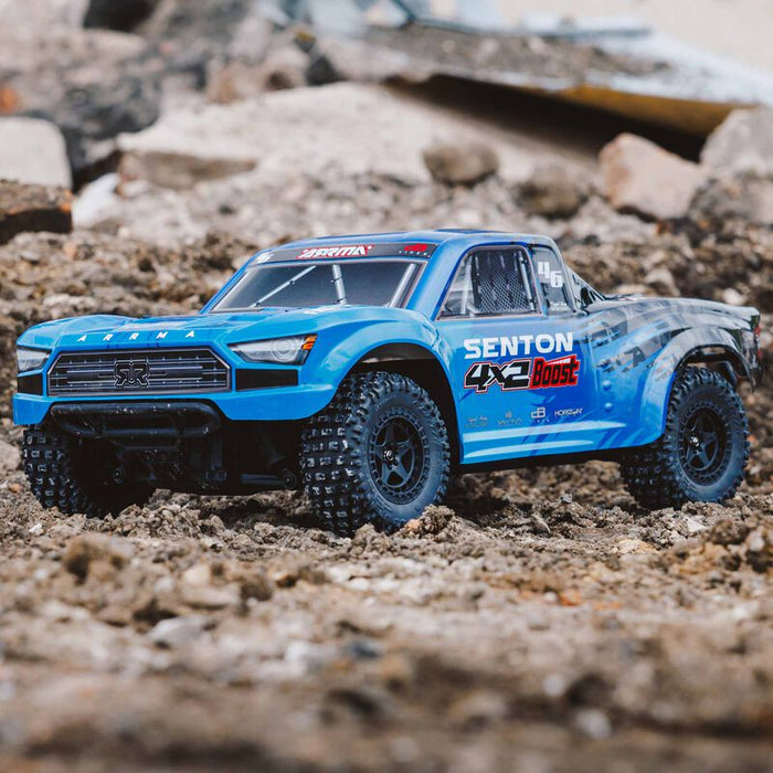 ARRMA ARA4103SV4T2 SENTON BOOST 4X2 Mega 1/10 RTR 2WD Short Course Truck Blue- Charger/Battery