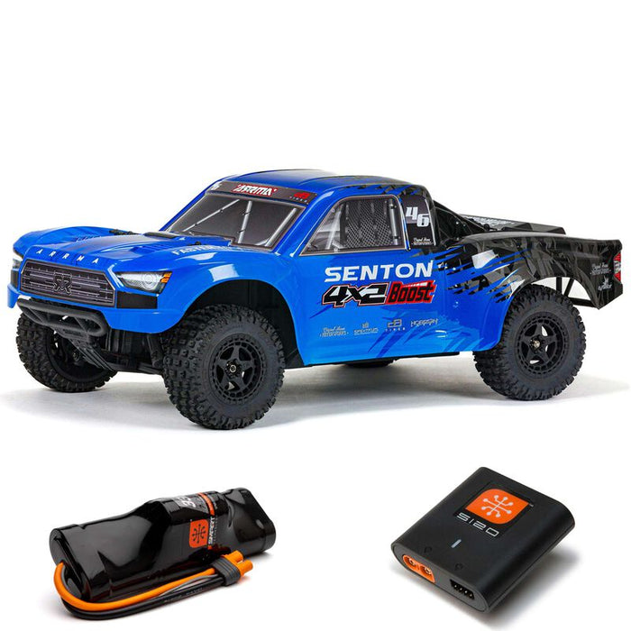 ARRMA ARA4103SV4T2 SENTON BOOST 4X2 Mega 1/10 RTR 2WD Short Course Truck Blue- Charger/Battery