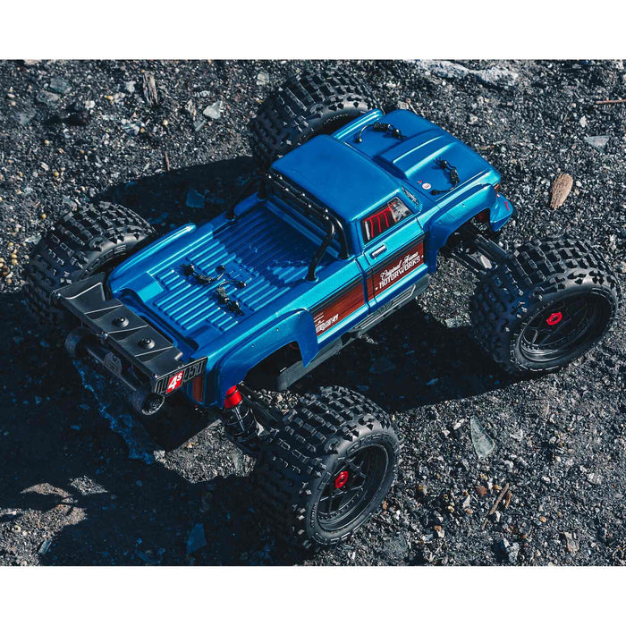 ARRMA ARA4410V2T2 1/10 OUTCAST 4x4 4S BLX Brushless Stunt Truck - Blue