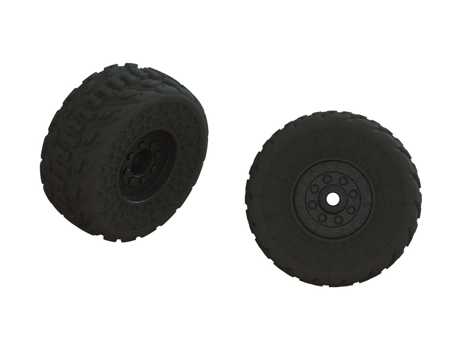 ARRMA ARA550107 DBoots FIRETEAM Tires Mounted on Black Wheels 2 Pack