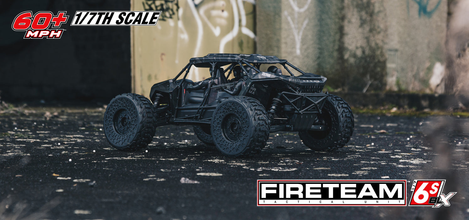 ARRMA ARA7618T1 FIRETEAM 6S 4WD BLX 1/7 Speed Assault RTR Black