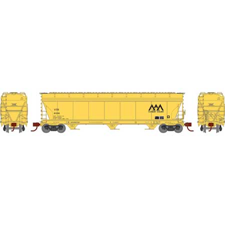 Athearn 12942 N Scale ACF 4600 3 Bay Covered Hopper Vermont Railway VTR 6006