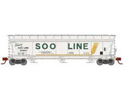 Athearn 12950 N Scale ACF 4600 3 Bay Covered Hopper SOO Line 74057