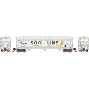 Athearn 12950 N Scale ACF 4600 3 Bay Covered Hopper SOO Line 74057
