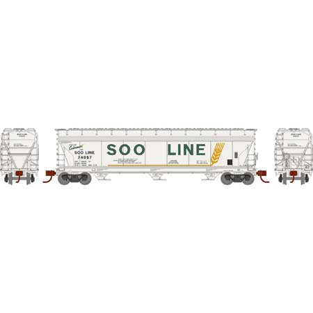 Athearn 12950 N Scale ACF 4600 3 Bay Covered Hopper SOO Line 74057
