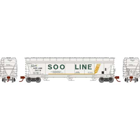 Athearn 12951 N Scale ACF 4600 3 Bay Covered Hopper SOO Line 74112