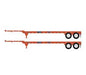 Athearn 14298 HO Scale 40' Container Chassis Genstar GCEX 2 Pack
