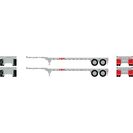 Athearn 14299 HO Scale 40' Container Chassis K Line KKLZ 2 Pack