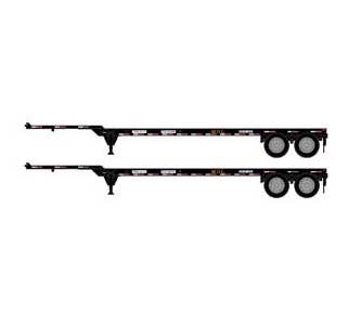 Athearn 14300 HO Scale 40' Container Chassis Mitsui OSK Lines TLXZ 2 Pack