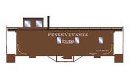 Athearn 14460 N Scale 30' 3 Window Caboose Pennsylvania PRR 980185