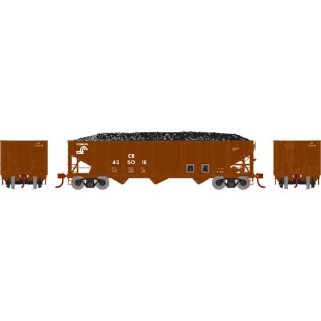 Athearn 15150 HO Scale 40' 3 Bay Ribbed Hopper with Load Conrail CR 435018