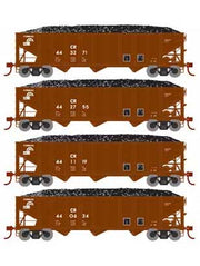 Athearn 15152 HO Scale 40' 3 Bay Ribbed Hopper with Load Conrail CR 4 Pack #2