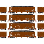 Athearn 15152 HO Scale 40' 3 Bay Ribbed Hopper with Load Conrail CR 4 Pack #2