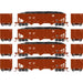 Athearn 15157 HO Scale 40' 3 Bay Ribbed Hopper with Load BNSF 4 Pack #1