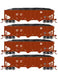 Athearn 15157 HO Scale 40' 3 Bay Ribbed Hopper with Load BNSF 4 Pack #1
