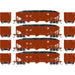 Athearn 15158 HO Scale 40' 3 Bay Ribbed Hopper with Load BNSF 4 Pack #2