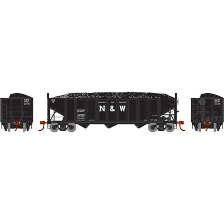 Athearn 15162 HO Scale 40' 3 Bay Ribbed Hopper with Load Norfolk & Western N&W 28810