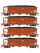 Athearn 15166 HO Scale 40' 3 Bay Ribbed Hopper with Load Canadian National CC 4 Pack #1