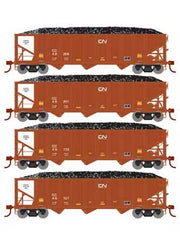 Athearn 15167 HO Scale 40' 3 Bay Ribbed Hopper with Load Canadian National CC 4 Pack #2