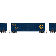 Athearn 15876 HO Scale FMC 5077 Double Door Boxcar Chessie System C&O 486220