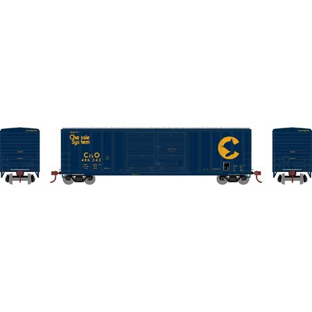 Athearn 15878 HO Scale FMC 5077 Double Door Boxcar Chessie System C&O 486242