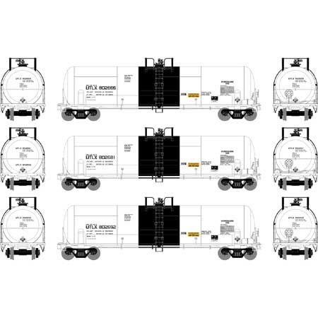 Athearn 15914 HO Scale RTC 20,900 Gallon Acid Tank Car White UTLX 3 Pack