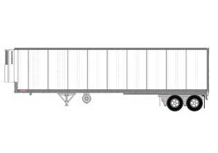 Athearn 16083 HO Scale 40' Fruehauf Z-Van Reefer Trailer Smooth Side Unlettered