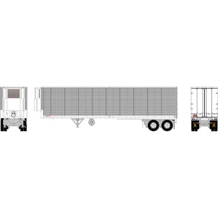 Athearn 16084 HO Scale 40' Fruehauf Z-Van Reefer Trailer Beaded Side Unlettered