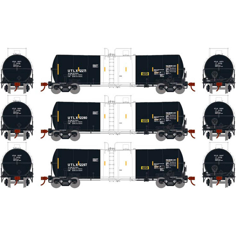 Athearn 16349 HO Scale 16k Clay Slurry Tank Car UTLX 3 Pack #1