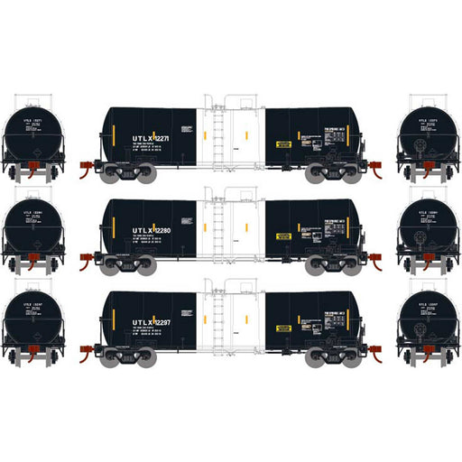 Athearn 16349 HO Scale 16k Clay Slurry Tank Car UTLX 3 Pack #1