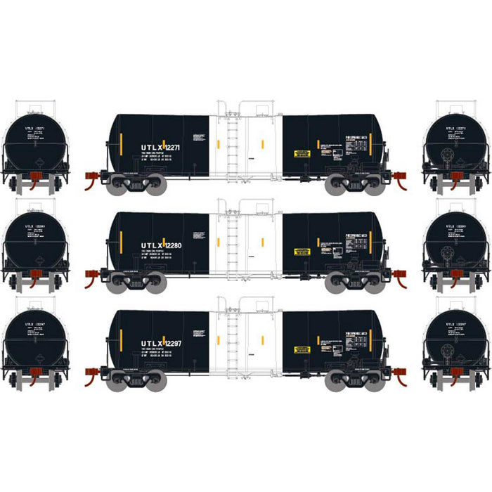 Athearn 16349 HO Scale 16k Clay Slurry Tank Car UTLX 3 Pack #1