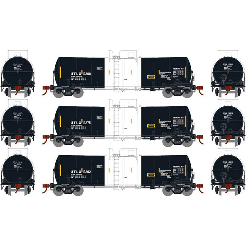 Athearn 16350 HO Scale 16k Clay Slurry Tank Car UTLX 3 Pack #2