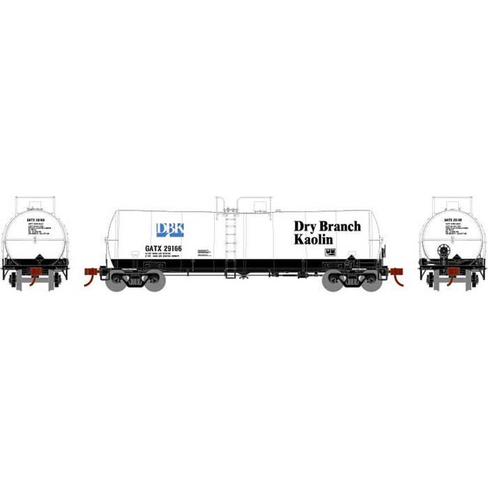 Athearn 16352 HO Scale 16k Clay Slurry Tank Car Dry Branch Kaolin GATX 29166