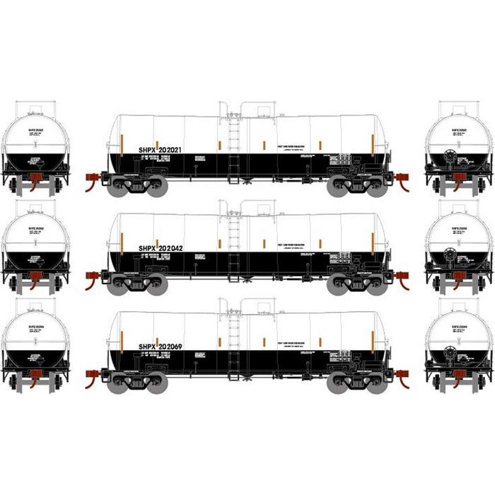 Athearn 16357 HO Scale 16k Clay Slurry Tank Car SHPX 3 Pack #1